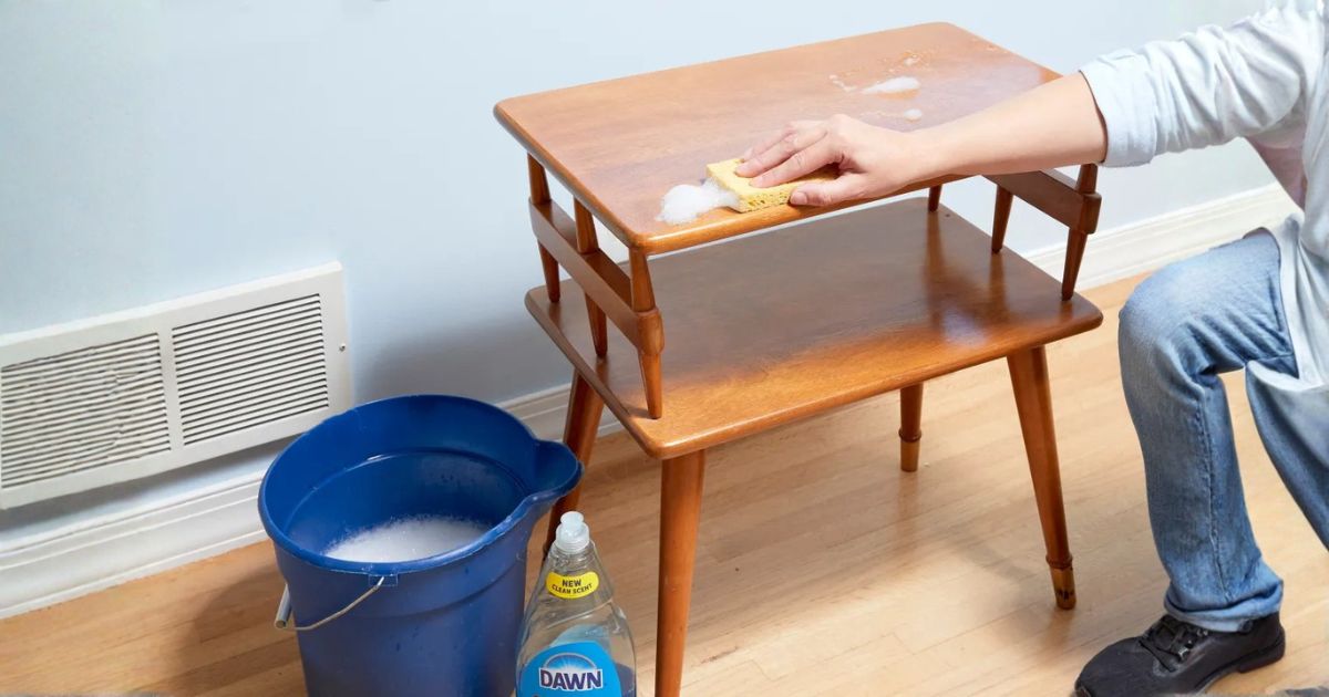 how to clean furniture with dawn dish soap
