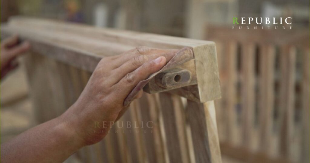 step 5 of teak furniture manufacturing process in republic furniture