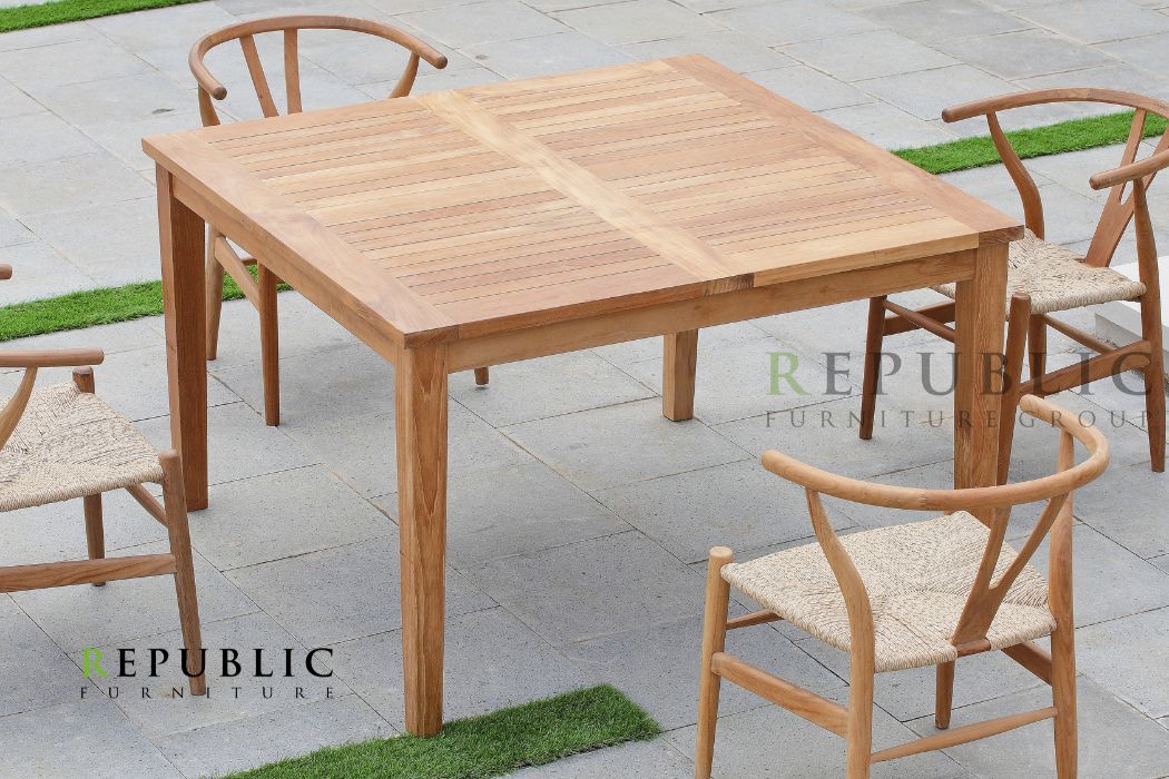 teak wood outdoor dining furniture set auckland dining detail 2