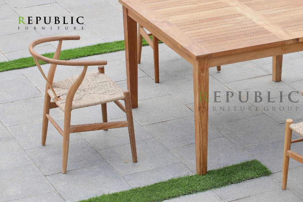 teak wood outdoor dining furniture set auckland dining detail 4