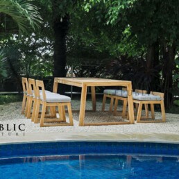teak wood patio furniture set gurnita outdoor